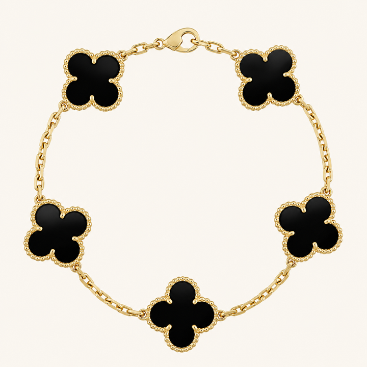 CLOVER | Black/Gold Bracelet