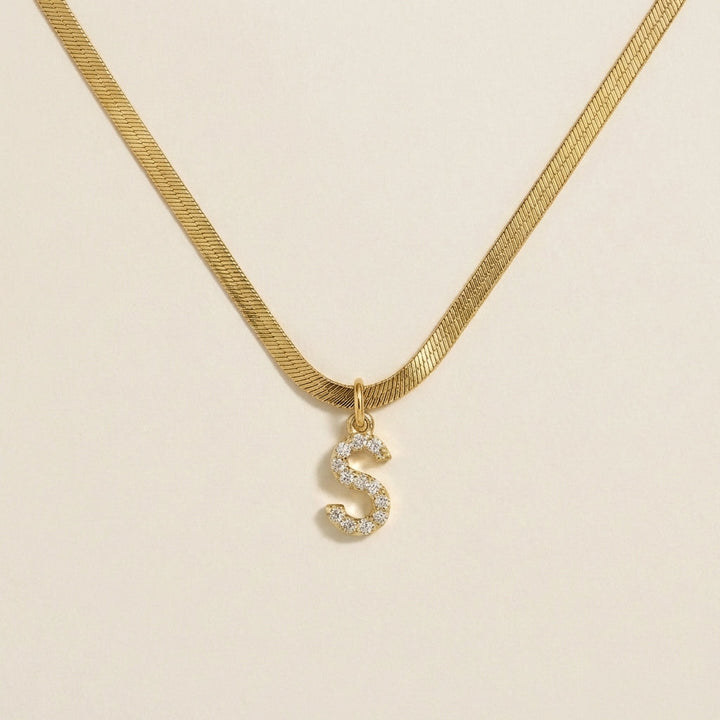 Solea Pavé Initial Necklace