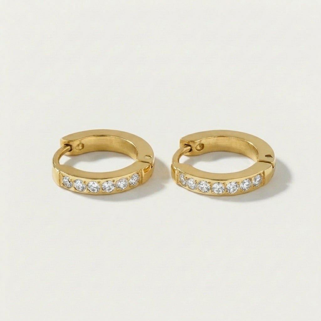 Celeste Pavé Hoops