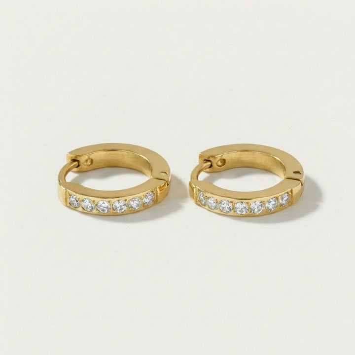 Celeste Pavé Hoops