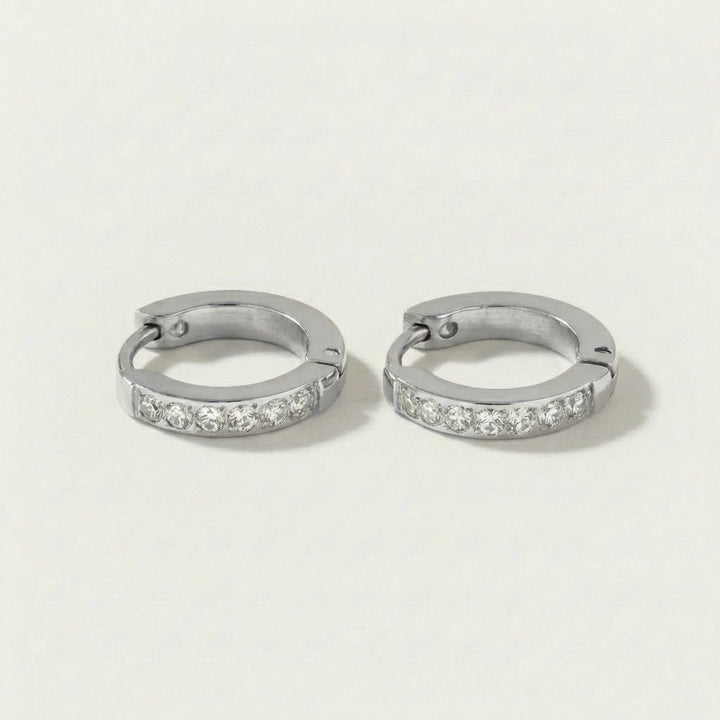 Celeste Pavé Hoops
