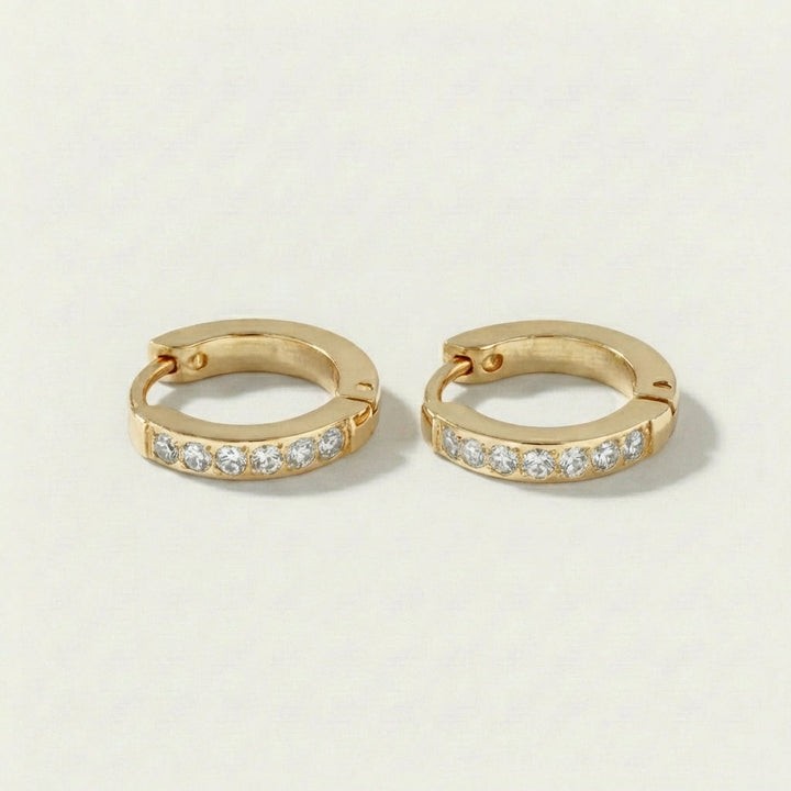 Celeste Pavé Hoops